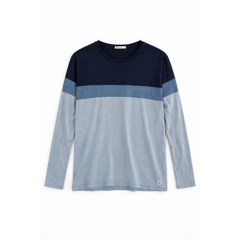 Marine Layer Colorblock Long Sleeve Shirt Men's Size Medium Blue T-Shirt